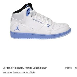 Nike Air Jordan 1 Flight 2 Mid Shoes NC Blue
White Size 7Y Big Boy